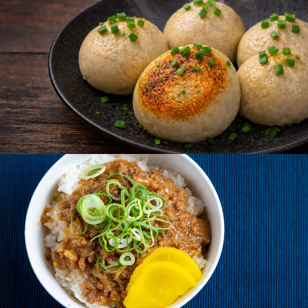夜市セット(焼き小籠包＋ミニ魯肉飯)